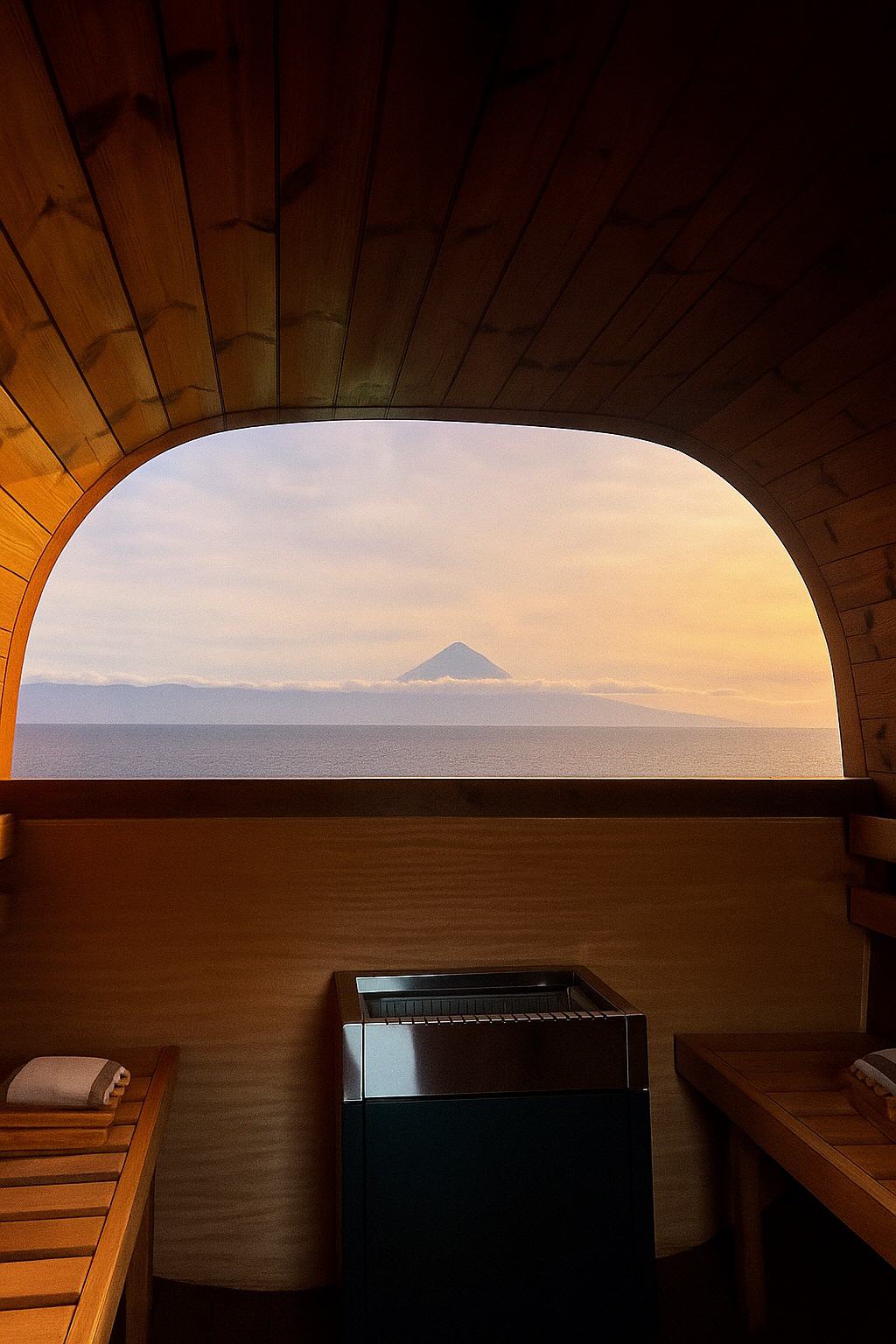 Der Panoramablickaus der Sauna